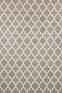 Grey moroccan hand woven dhurrie wool hand-woven rug for bedroom