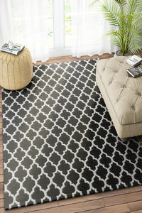 BLACK AND WHITE MOROCCAN HAND WOVEN DHURRIE by Imperial Knots - Image 2