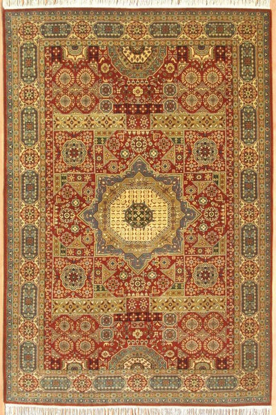 RED TURKISH HAND KNOTTED CARPET