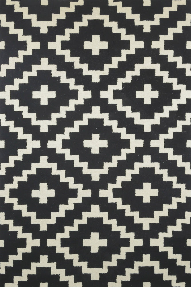 BLACK AND WHITE PIXEL HAND TUFTED CARPET