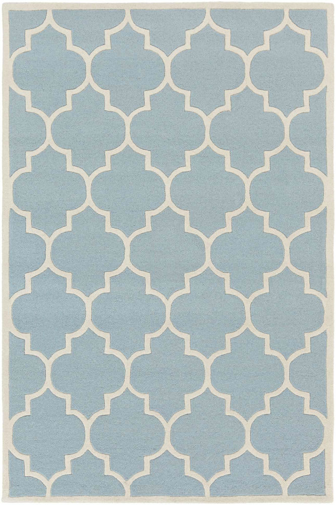 BLUE IVORY MOROCCAN MODERN HAND TUFTED CARPET