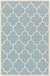 BLUE IVORY MOROCCAN MODERN HAND TUFTED CARPET by Imperial Knots - Image 1