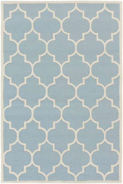 BLUE IVORY MOROCCAN MODERN HAND TUFTED CARPET