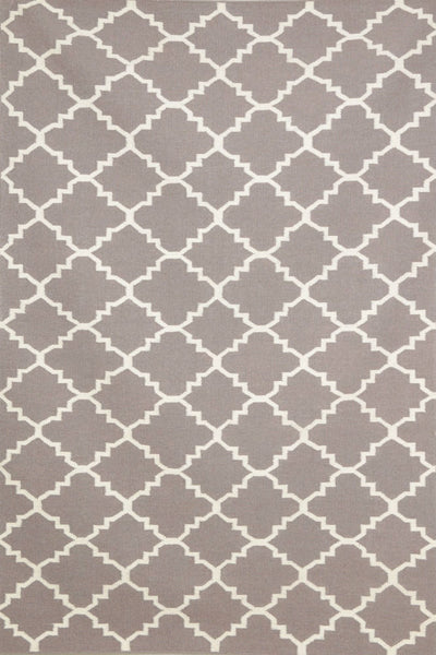 SLATE GREY AND IVORY MOROCCAN HAND WOVEN DHURRIE