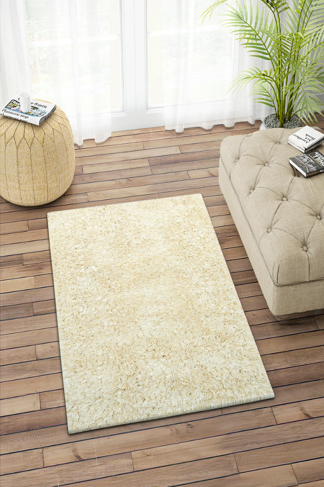 IVORY SHAGGY HAND MADE CARPET - Imperial Knots