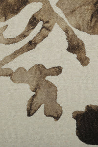 IVORY BROWN DIP DYED FLORAL HAND TUFTED CARPET by Imperial Knots - Image 3
