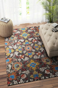 CAMEL MULTICOLOR SUZANI HAND TUFTED CARPET by Imperial Knots - Image 2