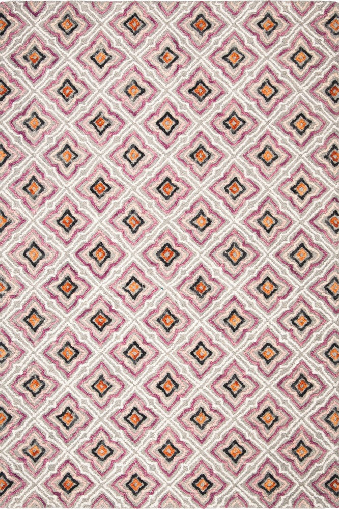 MULTICOLOR GEOMETRIC HAND TUFTED CARPET by Imperial Knots - Image 1