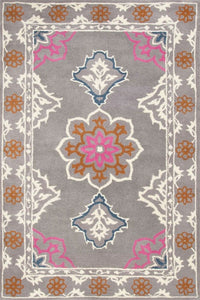 GREY MULTICOLOR TRADITIONAL HAND TUFTED CARPET by Imperial Knots - Image 1