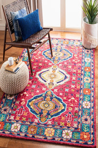 MULTICOLOR PINK TRADITIONAL HAND TUFTED CARPET by Imperial Knots - Image 2