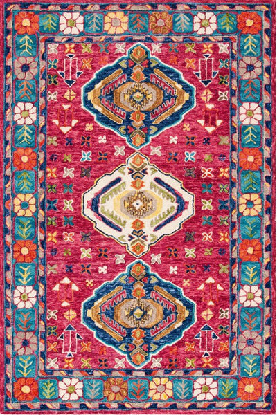 MULTICOLOR PINK TRADITIONAL HAND TUFTED CARPET