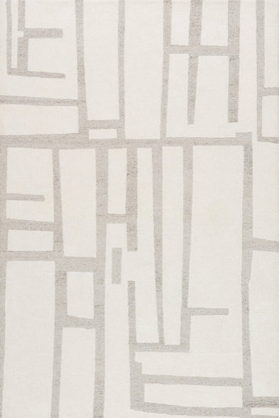 GREY IVORY MODERN HAND TUFTED RUG