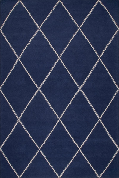 NAVY BLUE GEOMETRIC HAND TUFTED RUG