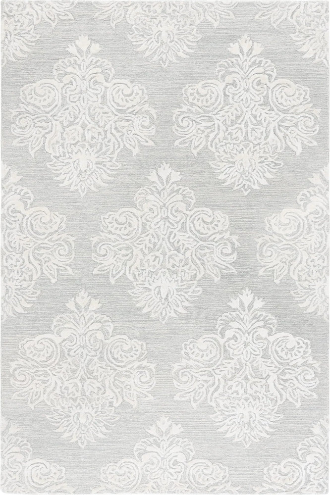 Grey Floral Rug