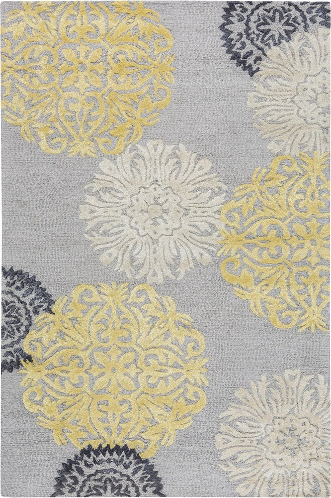GREY MULTICOLOR FLORAL HAND TUFTED RUG