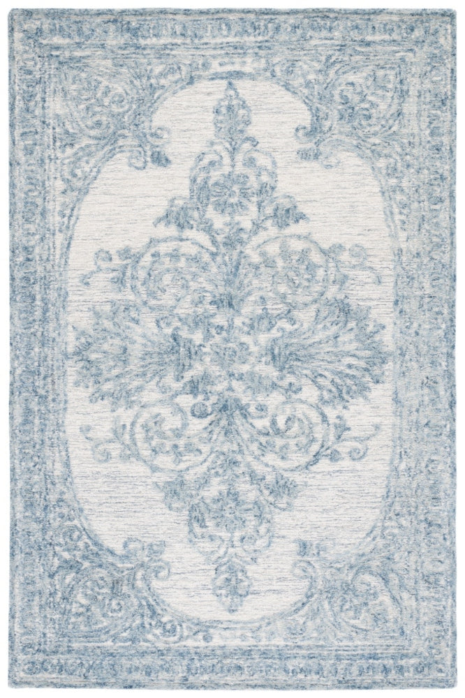BLUE TRANSITIONAL HAND TUFTED RUG