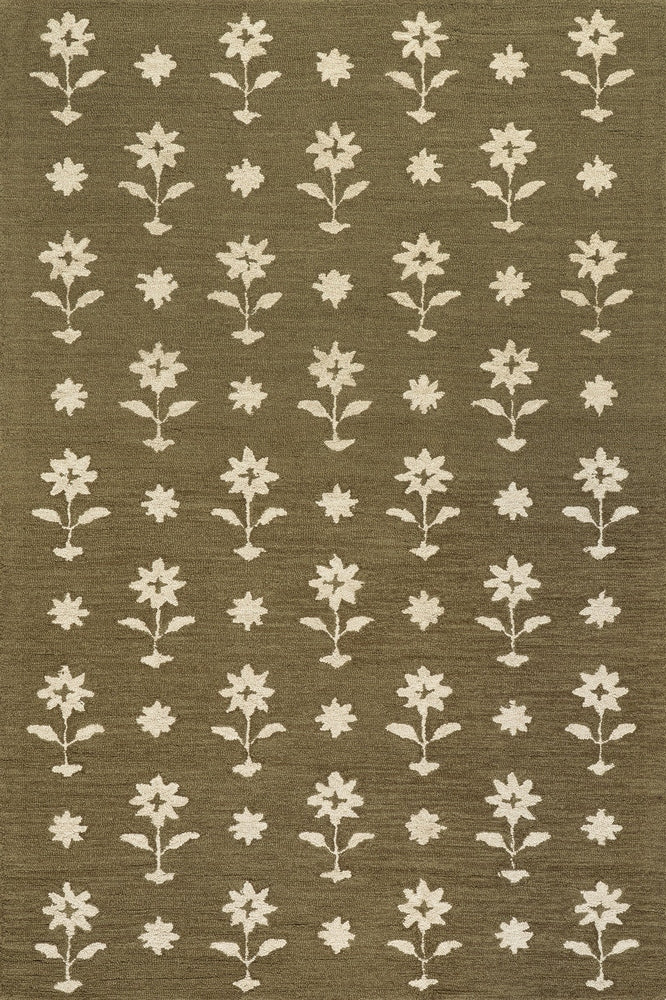 GREEN FLORAL RUG