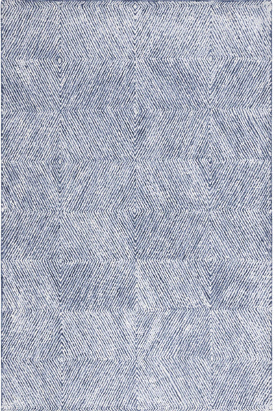 BLUE AND WHITE DIAMOND BESPOKE HAND TUFTED RUG