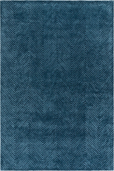 BLUE CHEVRON MODERN HAND TUFTED RUG