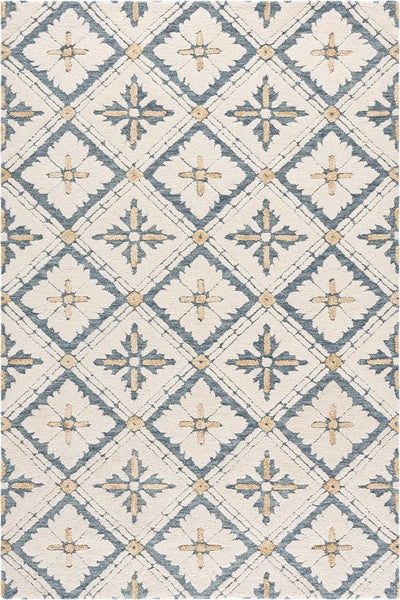 IVORY & GREY MODERN BESPOKE HAND TUFTED RUG