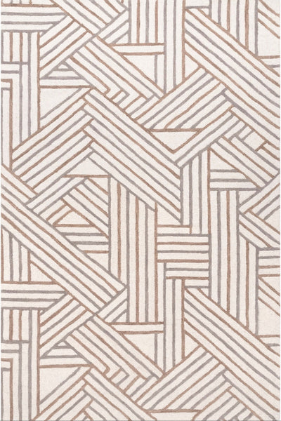 IVORY MULTICOLOR GEOMETRIC HAND TUFTED RUG