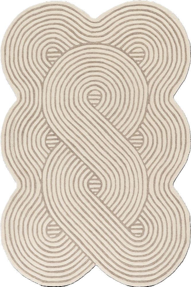 IVORY & TAUPE MODERN HAND TUFTED RUG