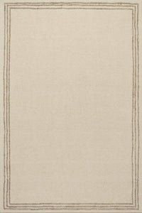 IVORY & TAUPE BORDER HAND TUFTED RUG