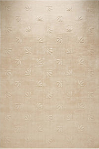 IVORY EMBOSSED HAND KNOTTED VISCOSE RUG