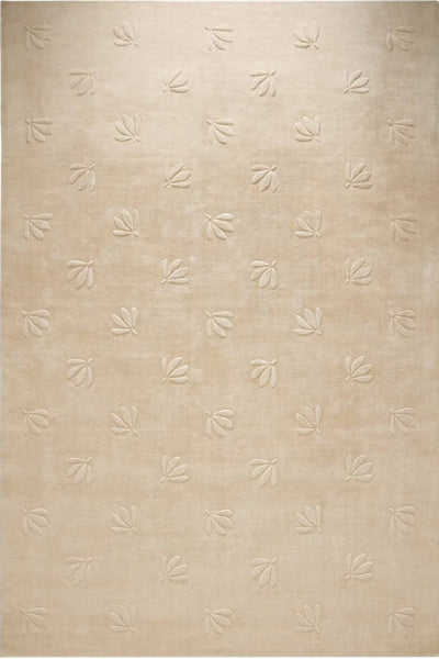 IVORY EMBOSSED HAND KNOTTED VISCOSE RUG