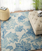 BLUE DIP DYED PAISLEY HAND TUFTED CARPET