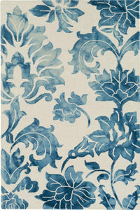 BLUE DIP DYED PAISLEY HAND TUFTED CARPET by Imperial Knots - Image 1