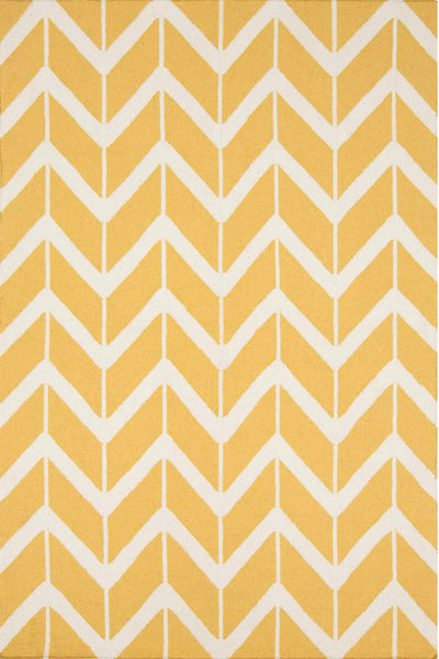YELLOW ZIG ZAG HAND TUFTED CARPET