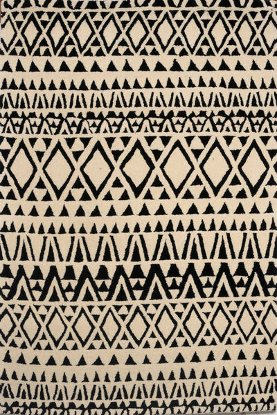 BLACK AND WHITE TRIBAL HAND TUFTED CARPET