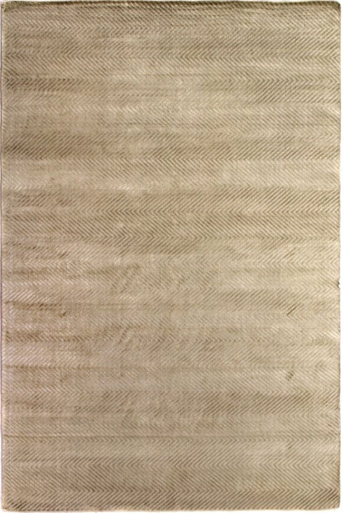 BEIGE CHEVRON HAND KNOTTED CARPET
