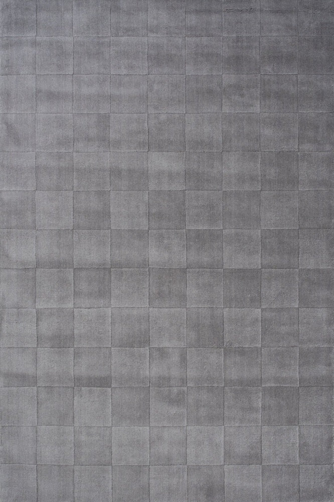 GREY GEOMETRIC HAND KNOTTED CARPET