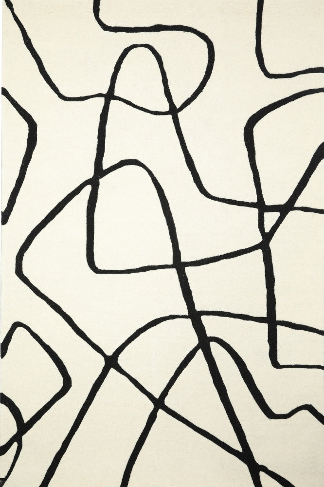 BLACK AND WHITE BESPOKE HAND TUFTED CARPET