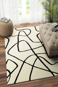 BLACK AND WHITE BESPOKE HAND TUFTED CARPET by Imperial Knots - Image 2