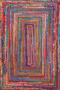 Multicolor chindi hand woven dhurrie jute hand-woven rug for kids room