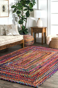 MULTICOLOR CHINDI HAND WOVEN DHURRIE by Imperial Knots - Image 2