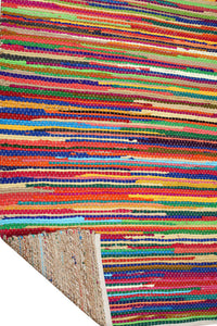 MULTICOLOR CHINDI JUTE HAND WOVEN DHURRIE by Imperial Knots - Image 6