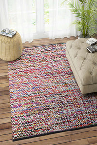 MULTICOLOR CHINDI HAND WOVEN DHURRIE by Imperial Knots - Image 2