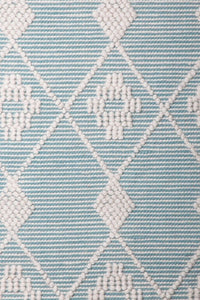 IVORY AND BLUE KILIM HAND WOVEN DHURRIE by Imperial Knots - Image 3
