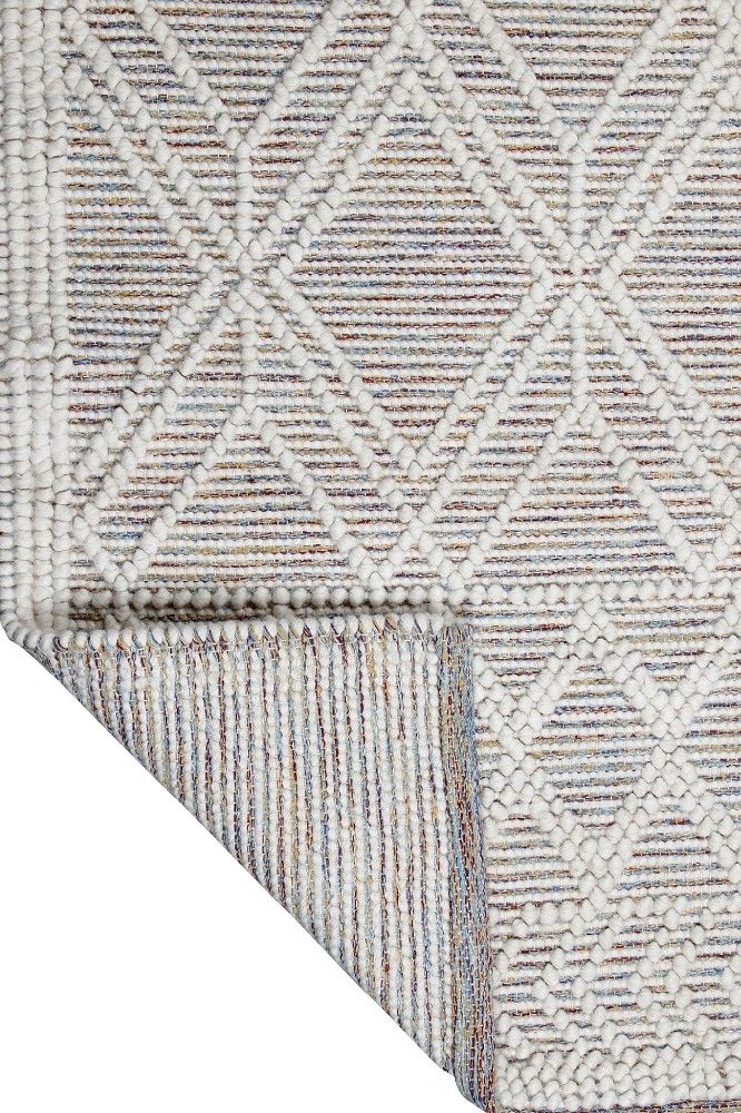 MULTICOLOR IVORY KILIM HAND WOVEN DHURRIE
