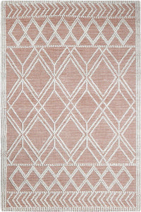 Ivory and rust kilim hand woven dhurrie wool hand-woven rug for living
