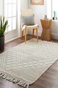 IVORY AND BLACK KILIM HAND WOVEN DHURRIE by Imperial Knots - Image 2
