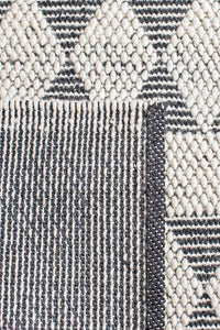 IVORY AND BLACK KILIM HAND WOVEN DHURRIE by Imperial Knots - Image 3