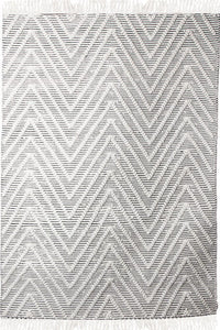 IVORY AND BLACK CHEVRON KILIM HAND WOVEN DHURRIE by Imperial Knots - Image 1
