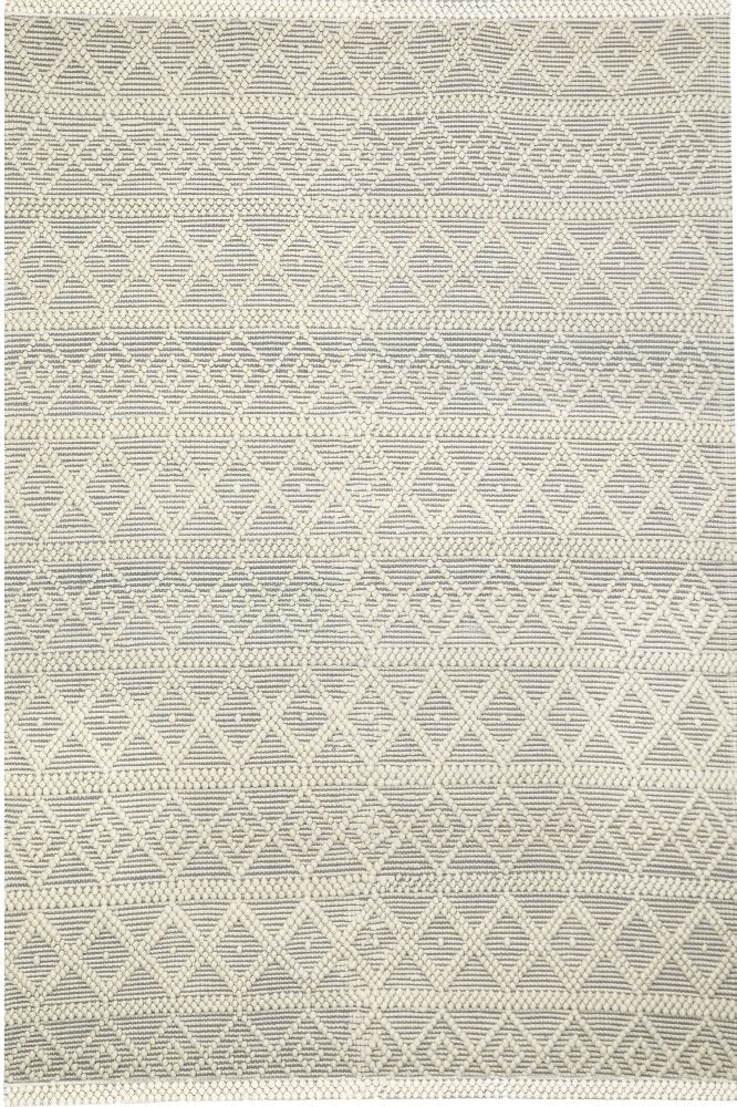 GREY AND IVORY KILIM HAND WOVEN DHURRIE