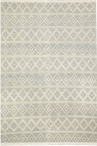 GREY AND IVORY KILIM HAND WOVEN DHURRIE by Imperial Knots - Image 1