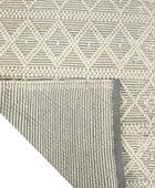 GREY AND IVORY KILIM HAND WOVEN DHURRIE